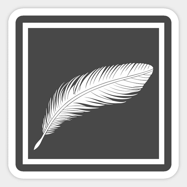 Feather in a frame Sticker by aceofspace